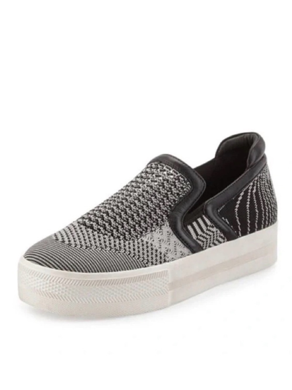 Ash Jeday Knit Slip-on Sneaker Women’s Black & White Skate Style Shoe Size 9